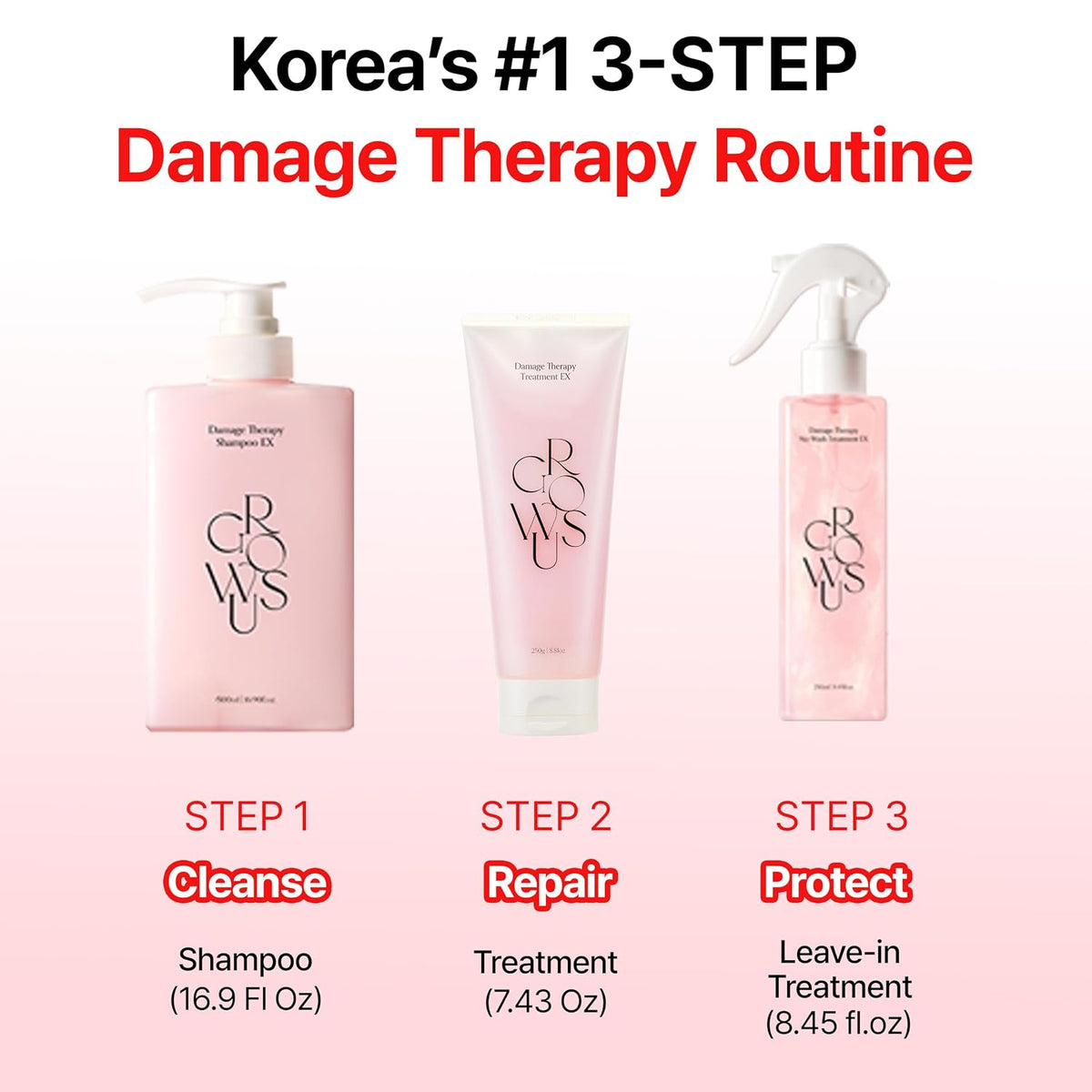 GROWUS Leave-In Conditioner Spray | Heat Protection | Korean Hair Care