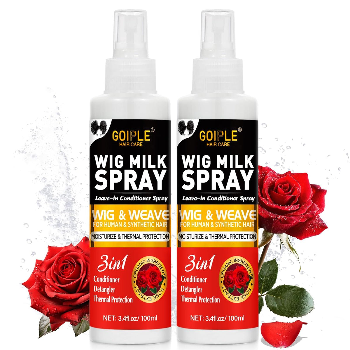 Goiple Wig Milk Spray Wig Spray for Synthetic Hair, Leave-In Conditioner for Hair Wigs, Conditioner ＆ Detangler 2 in 1 M