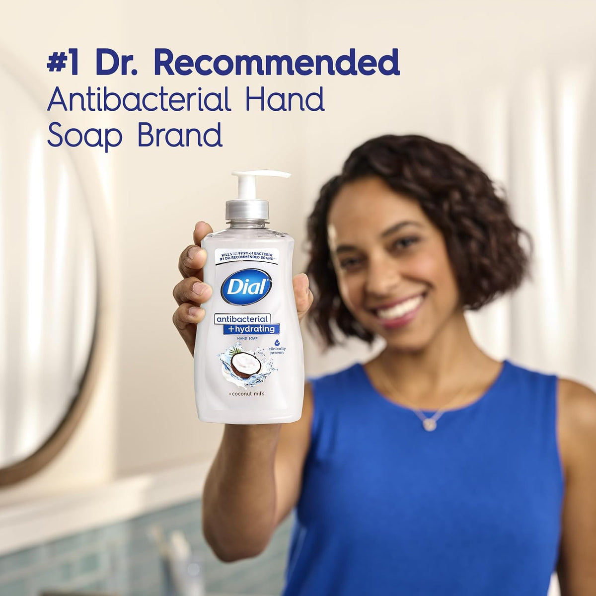 Dial Antibacterial Hydrating Liquid Hand Soap, Coconut Milk, 11oz, 4-Pack