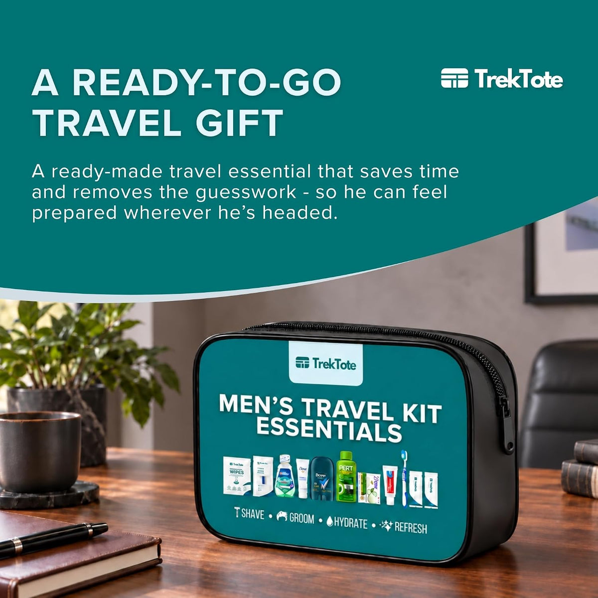 Travel Essentials For Men Travel Kit With Name Brand Travel Size Toiletries