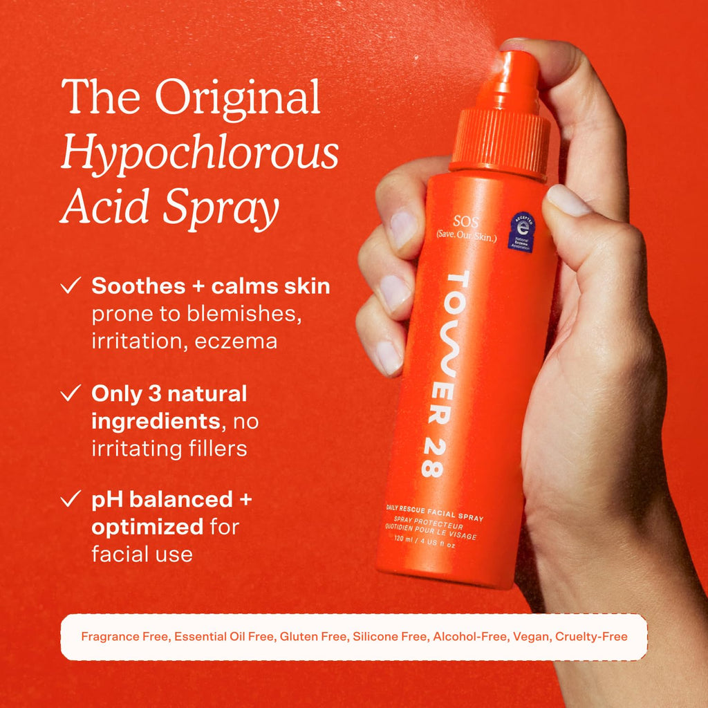 Tower 28 Mini SOS Hypochlorous Acid Spray, Everyday Skin Care Mist (1 oz)