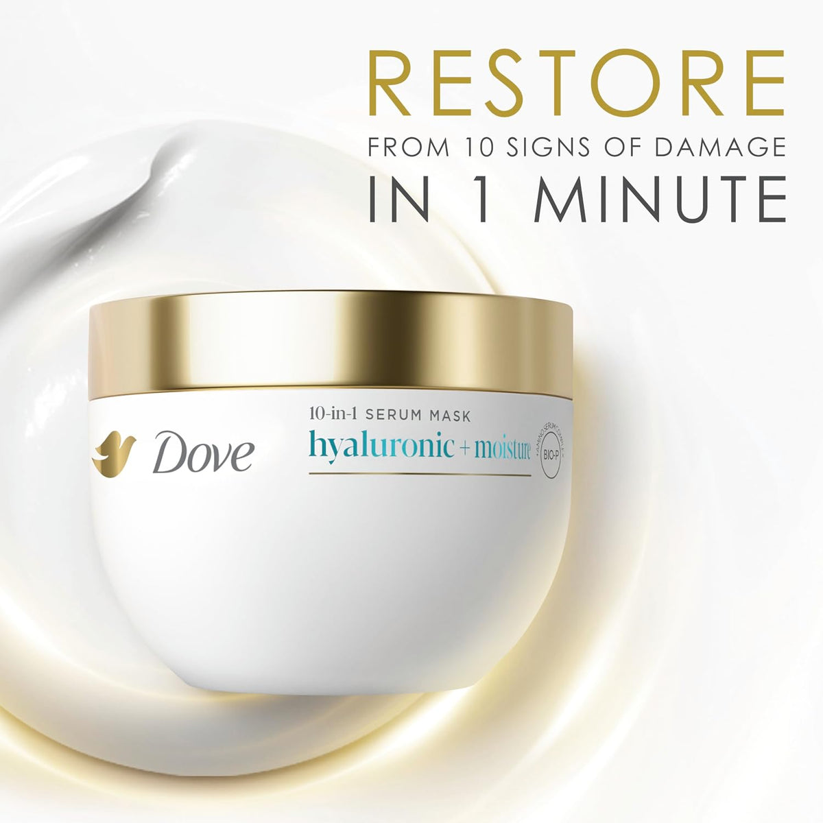 Dove Hyaluronic + Moisture Mask for Dry Hair with Hyaluronic Serum 9.2oz