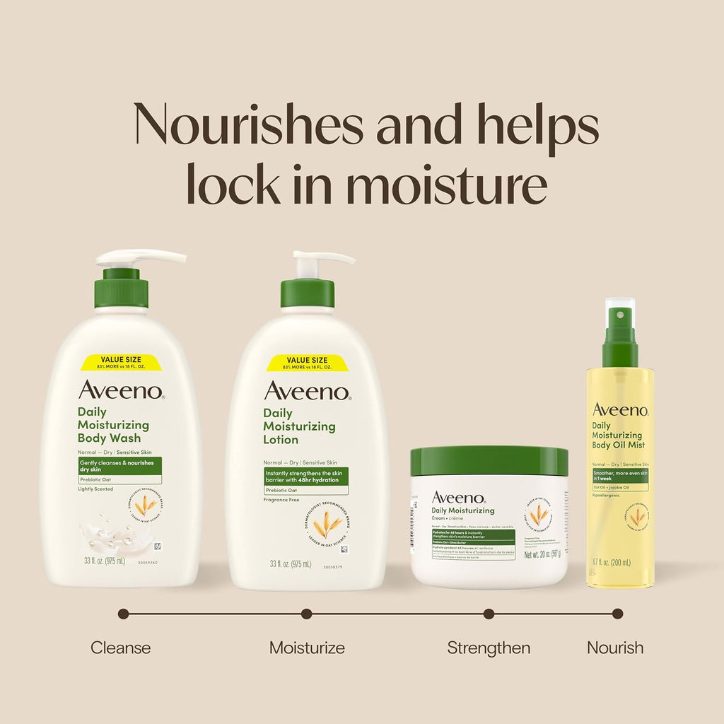Aveeno Daily Moisturizing Body Wash, Lightly Scented, 33 fl. oz