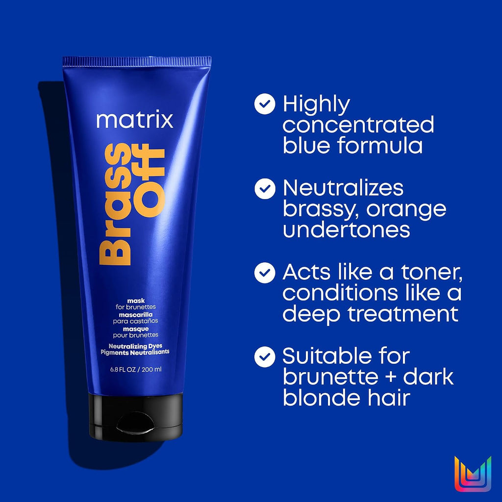 Matrix Brass Off Neutralizing Hair Mask – For Fragile Hair, 6.8 Fl Oz