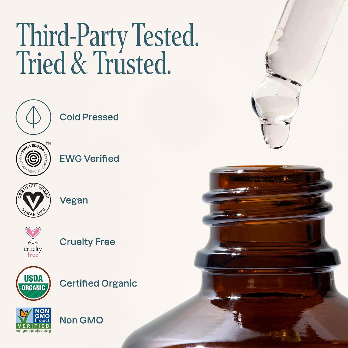Cliganic Castor Oil Organic Cold Pressed for Eyelashes, Eyebrows & Skin 8oz