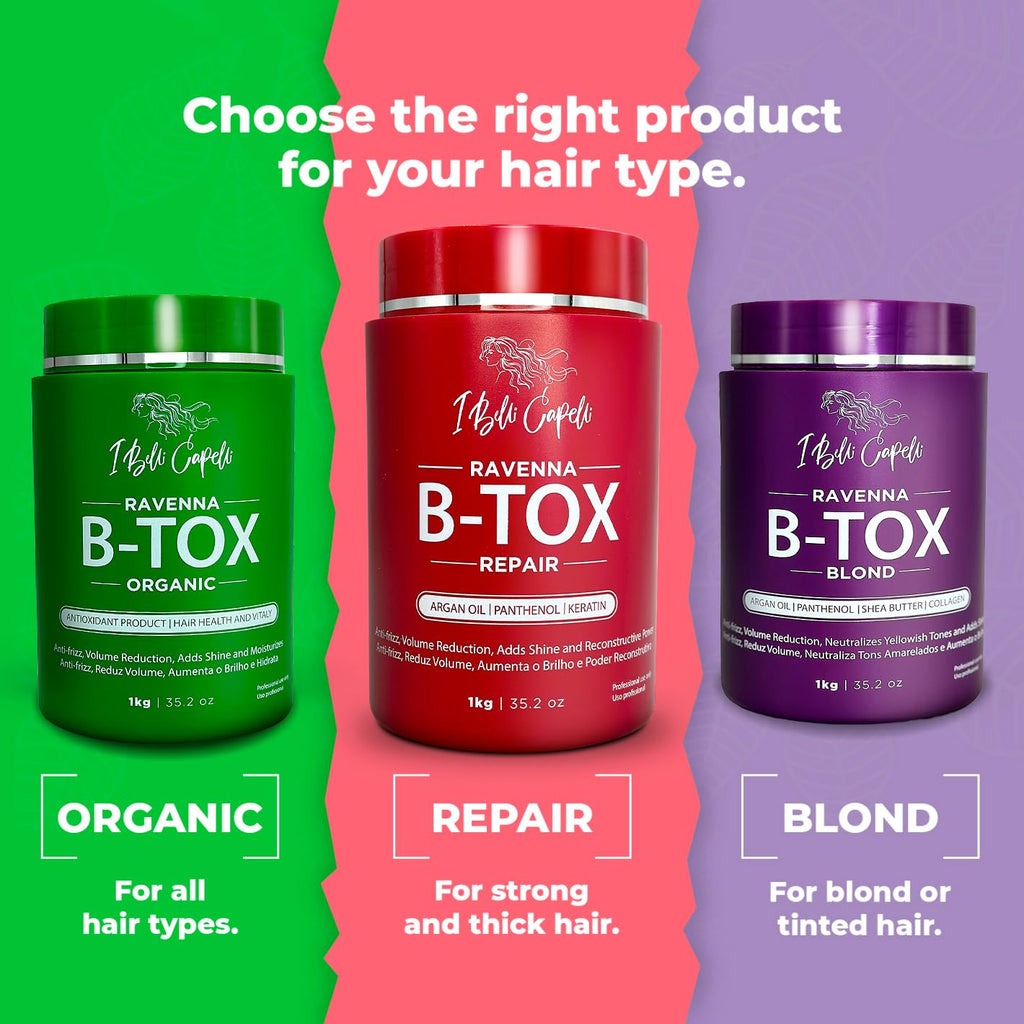 I Belli Capelli Ravenna Repair B-tox Hair Treatment -Cirugia Capilar Para El Cabello, Formaldehyde-Free, Long Lasting, A