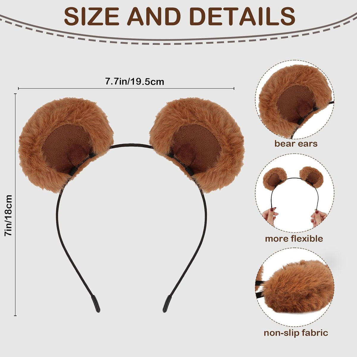 Semato Animal Ears Headband Cute Halloween Costume Headwear Face Wash Headband Head Wear Fashion Hairband