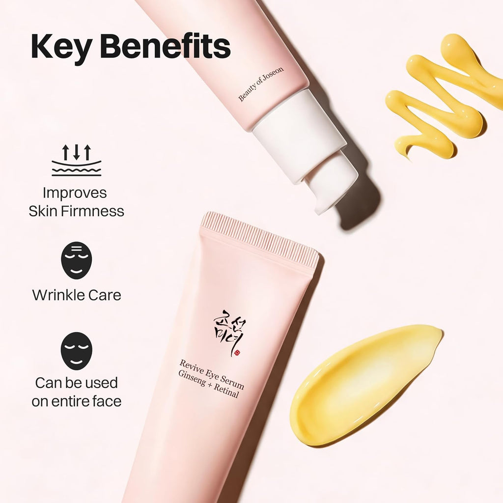 Beauty of Joseon Revive Eye Serum with Retinal Niacinamide Correction for Puffy Eye Bags Fine Lines Dark Circles Wrinkle