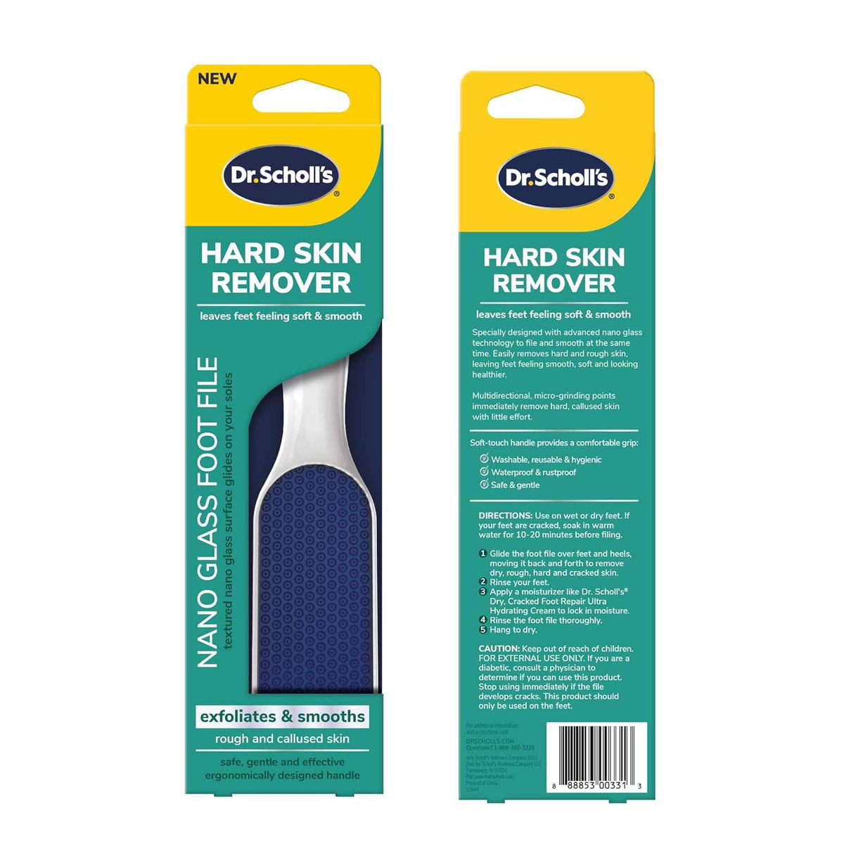 Dr. Scholl's Callus Remover, Nano Glass Foot File, Soft Smooth Skin