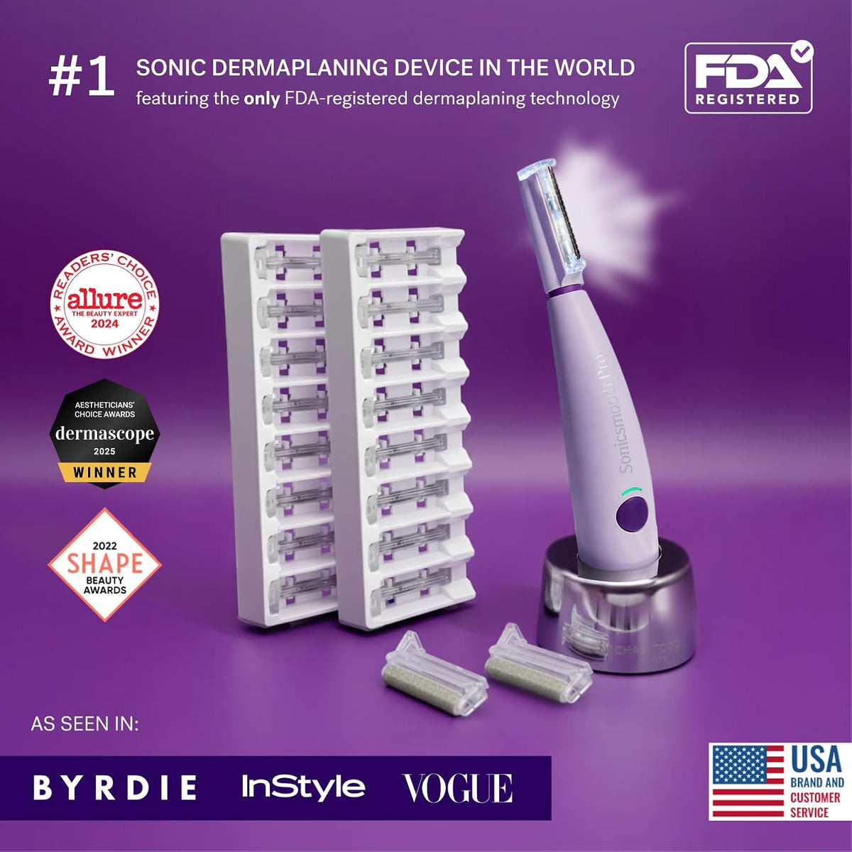 Michael Todd Beauty Sonicsmooth Pro+ Dermaplaning System & Eyebrow Trimmer