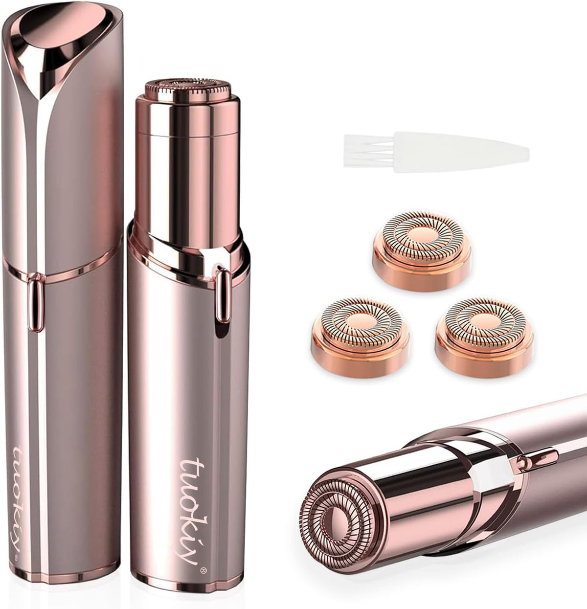 Battery Operated Facial Hair Remover for Women, 2 Replacement Heads