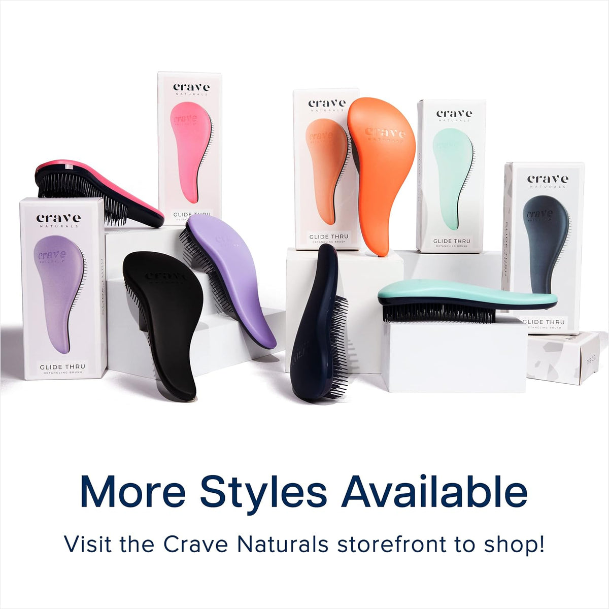 Crave Naturals Glide Thru Detangling Brush, Detangler Brush for Curly, Straight, Wet and Dry Hair Comb for Adults and Ki