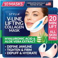 Stylia V Line Lifting Collagen Face Mask - Lift, Firm & Contour Jawline - Double Chin Strap with Hyaluronic Acid & Aloe 