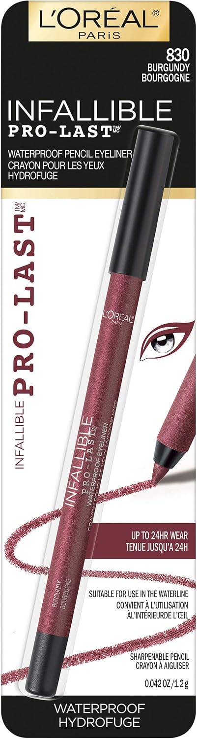 L'Oreal Paris Makeup Infallible Pro-Last Pencil Eyeliner, Waterproof and Smudge-Resistant, Glides on Easily to Create an