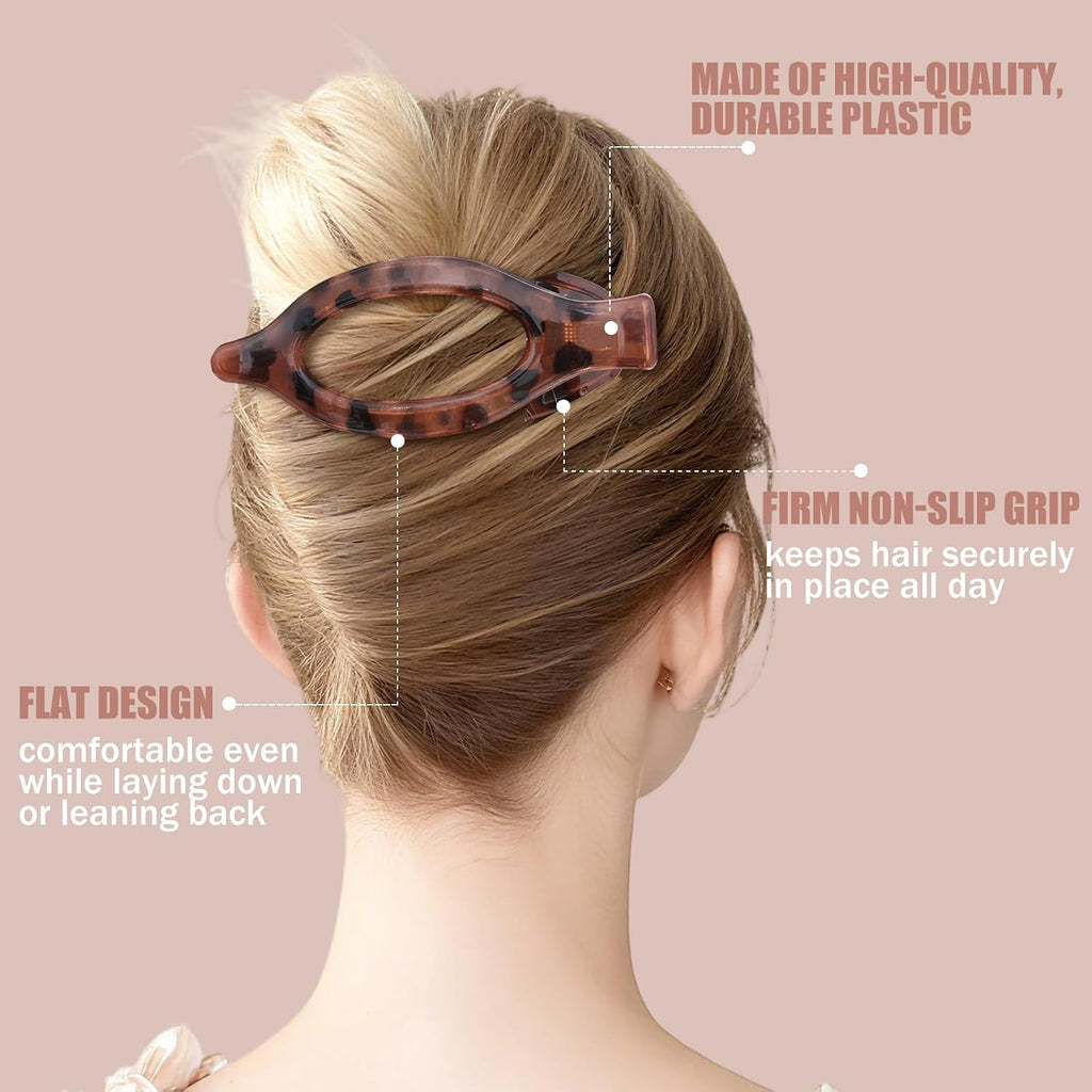 Flat Hair Clips for Women - 6 PCS French Flat Claw Clips Medium Hair Clips for Girls Large Hair Claw Clips for Thick or 