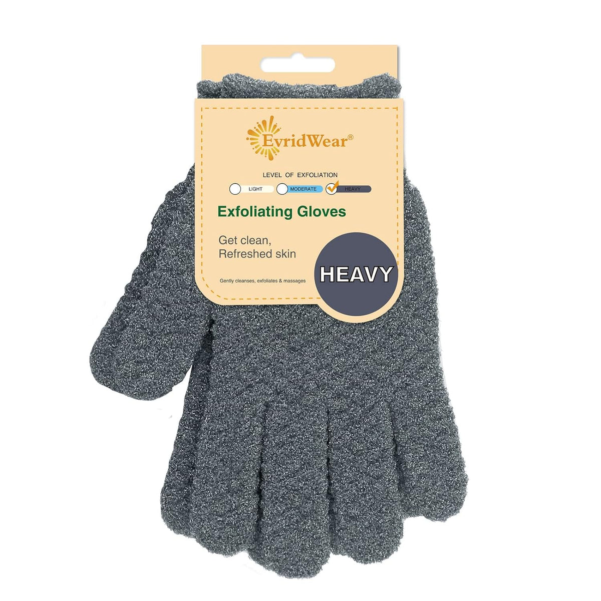 Evridwear Exfoliating Dual Texture Bath Gloves for Shower, Spa, Massage and Body Scrubs, Dead Skin Cell Remover, Gloves 