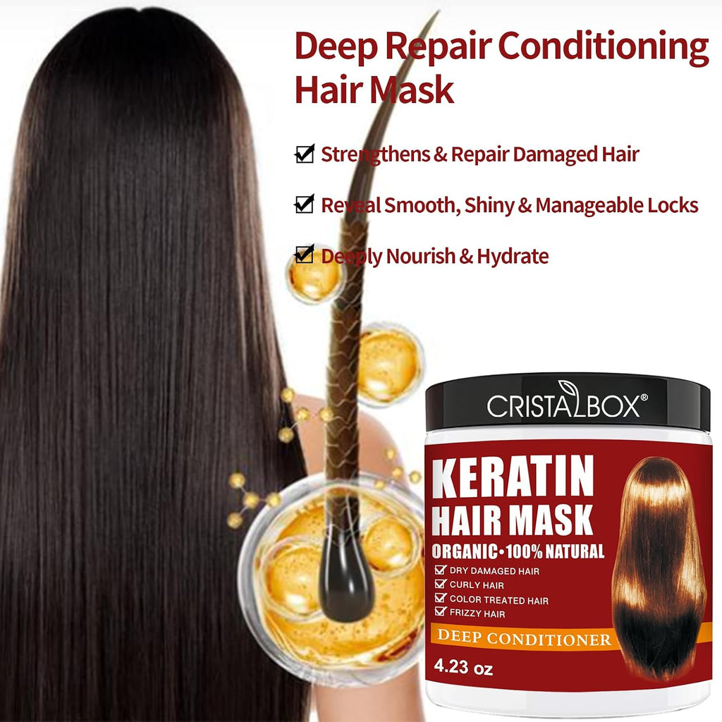 2 Pack Collagen Hair Mask & Keratin Hair Mask,Keratin Hair Treatment,Deep Conditioning Hair Mask for Damaged Hair,Hydrat