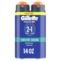 Gillette PRO Shaving Gel For Men Cools To Soothe Skin And Hydrates Facial Hair, TWIN PACK - Total 14oz, ProGlide Sensiti