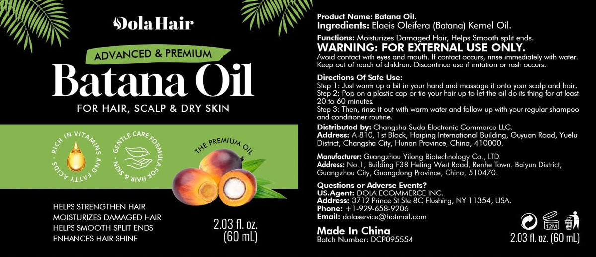 Dolahair Batana Oil for Hair, Scalp & Skin, Natural Elaeis Oleifera Kernel Oil, Moisturizing Hair Oil for Dry Hair, Ligh
