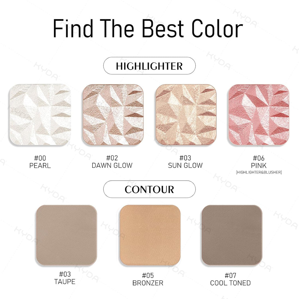 KYDA Face Sculpting Contour Palette, Smooth Matte Contour Pressed Powder, Ultra-fine Lightweight, Easy to Blend, Multius