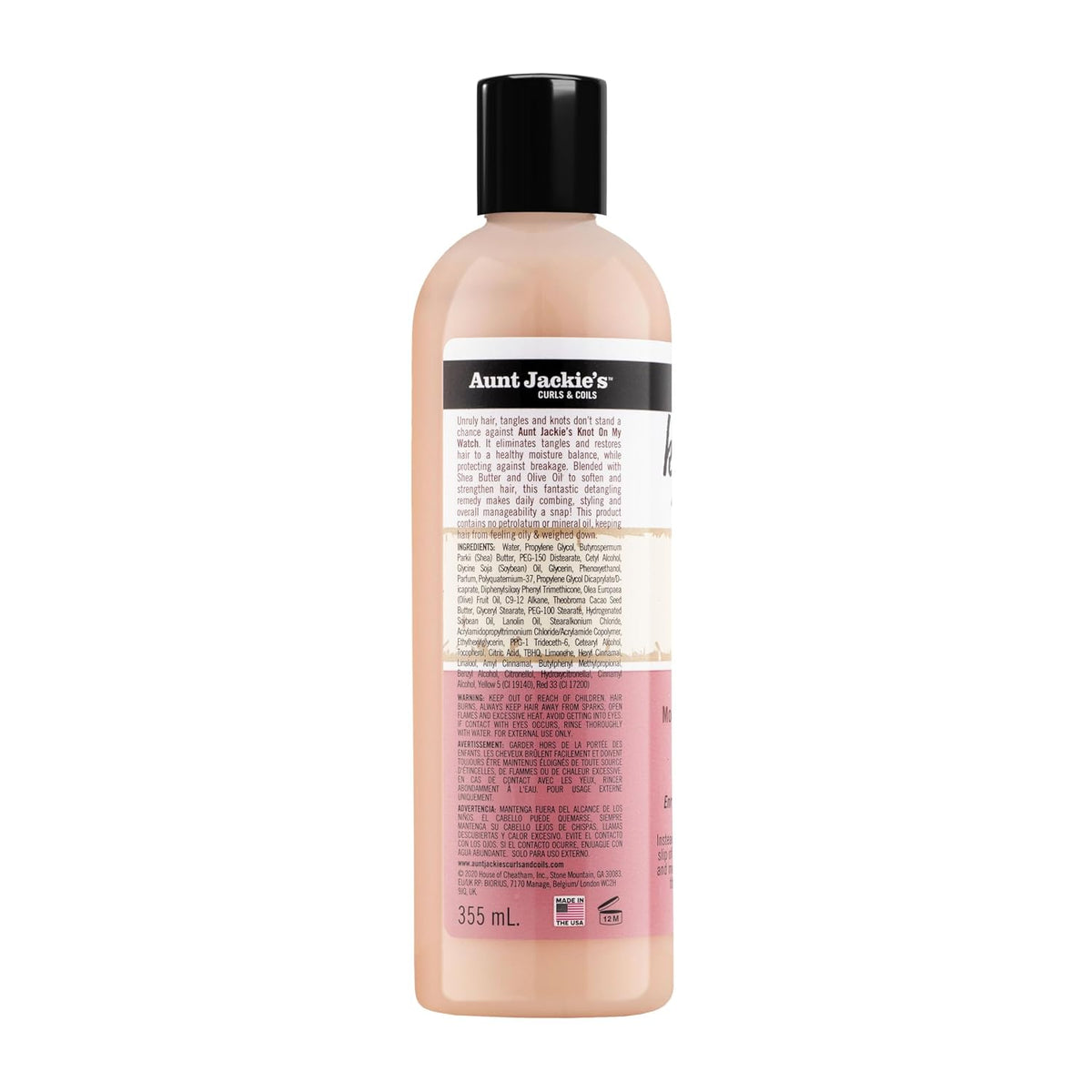 Aunt Jackie's Curls and Coils Knot On My Watch Instant Hair Detangling Therapy for Natural Curls, Coils and Waves, Enric
