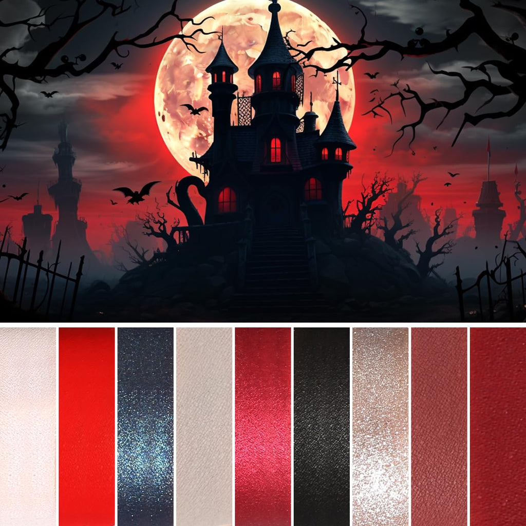 Red Goth Eyeshadow Palette - 9 Colors True Hot Red Black Eye Shadows | Halloween Glitters Makeup | Matte Shimmer High Pi