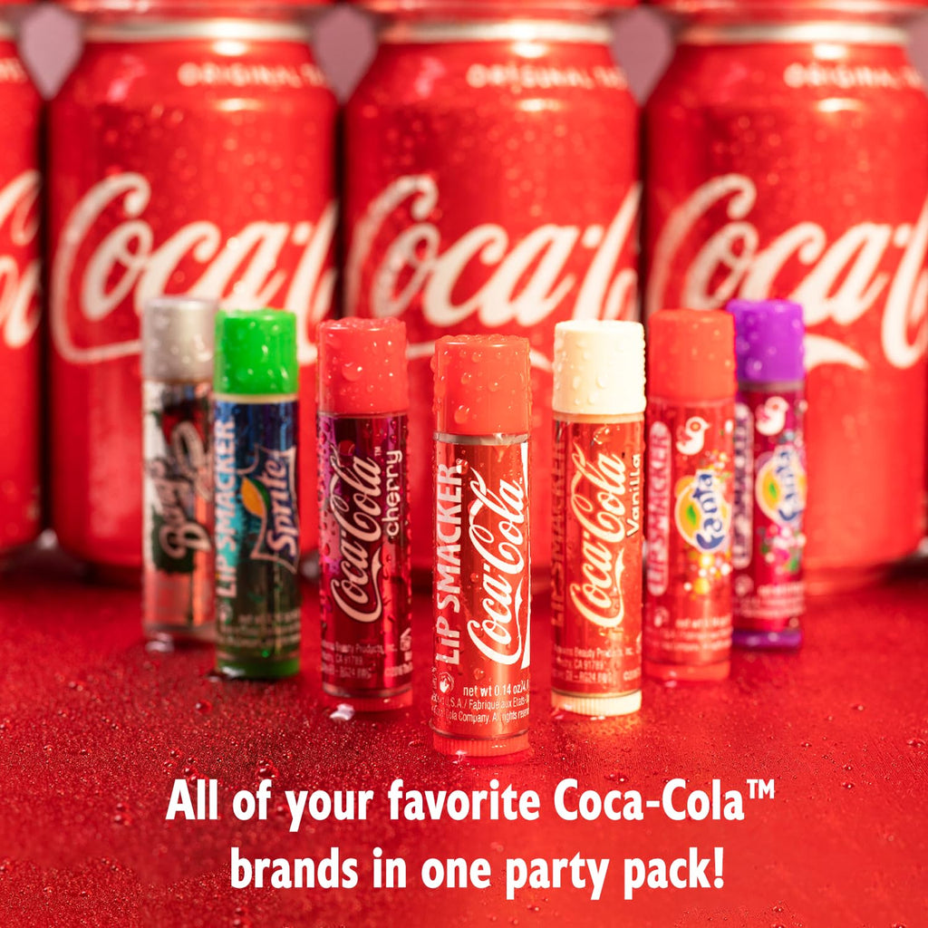 Lip Smacker Coca-Cola Flavored Balm, 8 Count, Flavors Coke, Cherry Vanilla Sprite, Root Beer, Orange Fanta, Grape Strawb