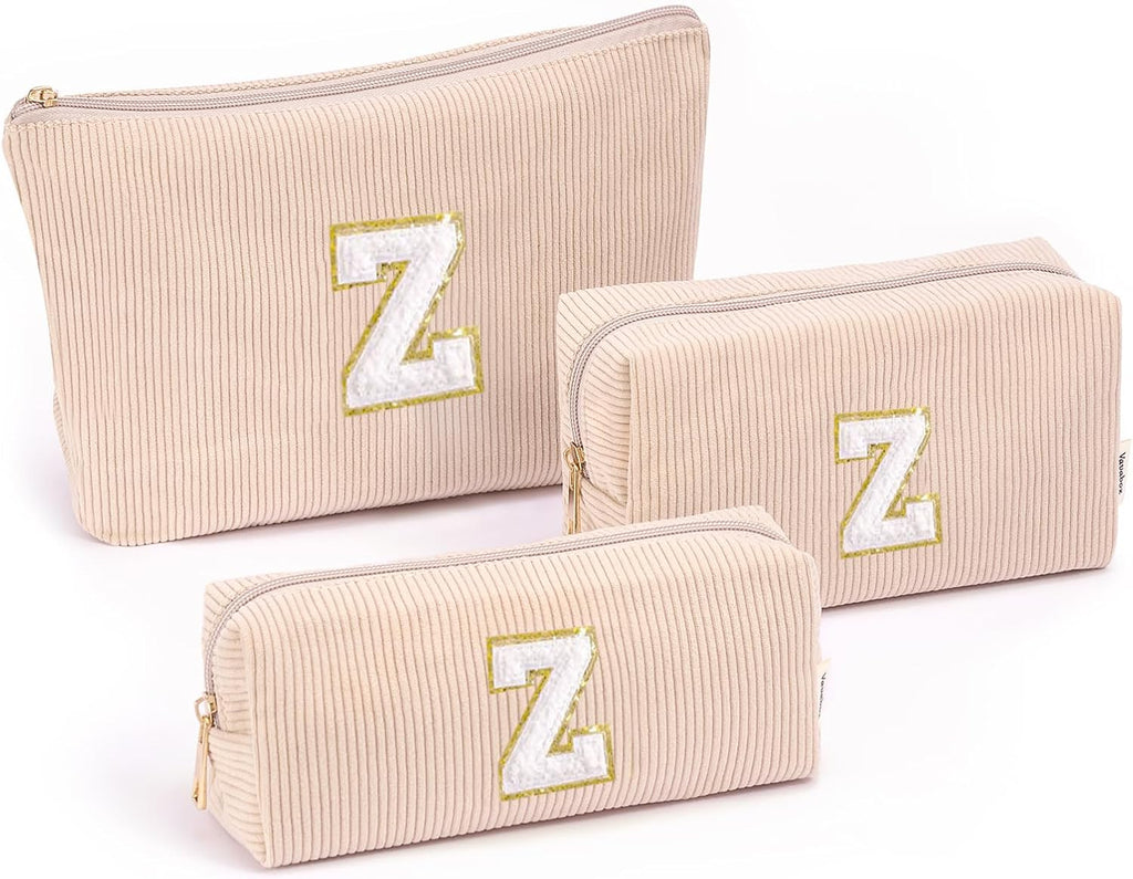 Vavabox A-Z Personalized Makeup Bag, Birthday Gifts for Women Mom, Gifts for Best Friend, Bride Bridesmaid Cosmetic bag 