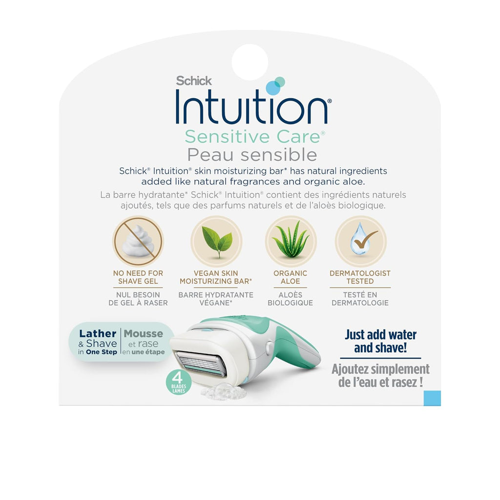 Schick Intuition Sensitive 4-Blade Womens Razor Refills, 6 ct