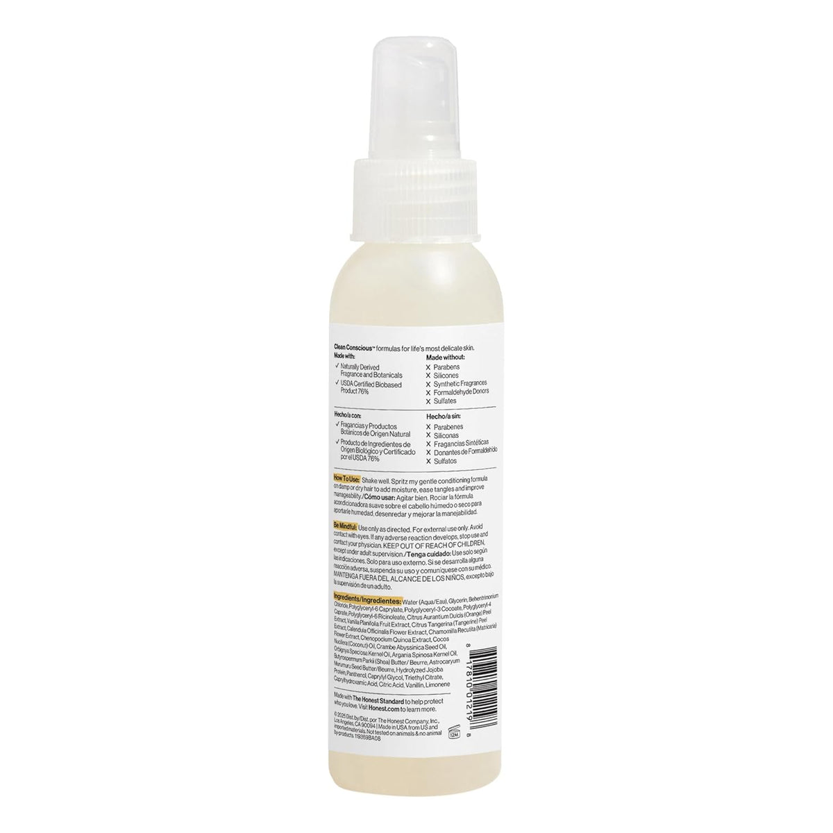 The Honest Company Hair Detangler, Citrus Vanilla Refresh, 4 fl oz