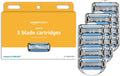 Amazon Essentials 5-Blade Razor Refills for Men with Dual Lubrication and Precision Beard Trimmer, 12 Cartridges (Fits A