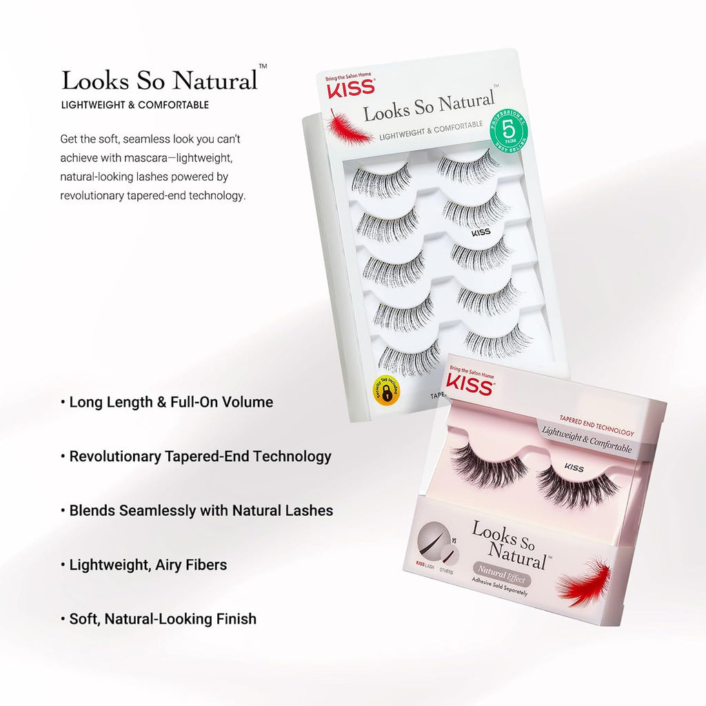 Kiss So Wispy, False Eyelashes, '', 12mm, Includes 5 Pairs Of Lashes, Easy to Apply, Reusable Lash Clusters