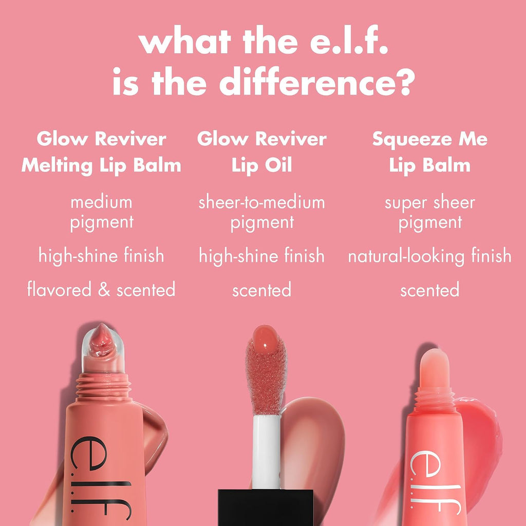 e.l.f. Glow Reviver Melting Lip Balm, Tinted, Strawberry Shortcake