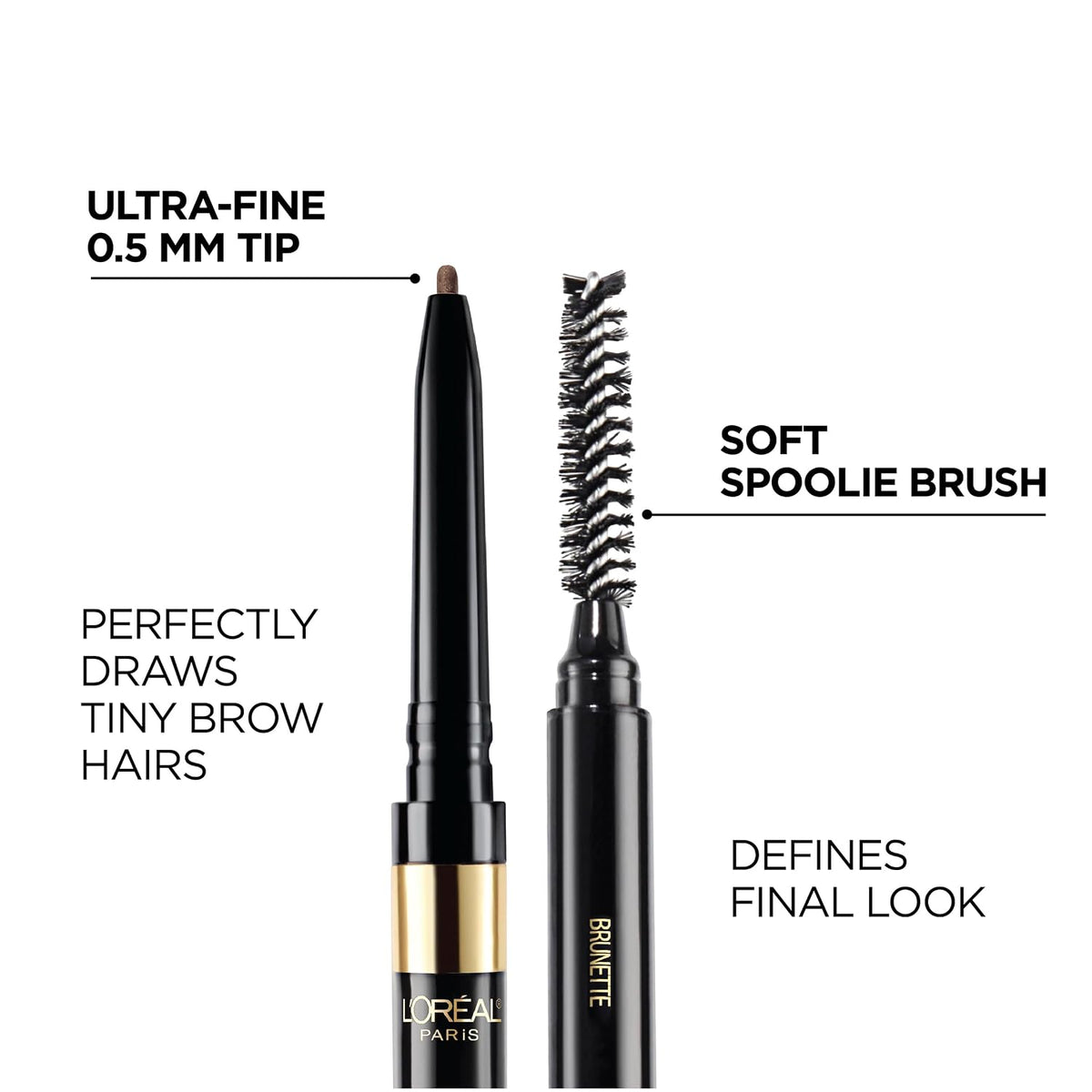 L'Oreal Paris Brow Stylist Definer Brow Pencil, Waterproof, Dark Brunette