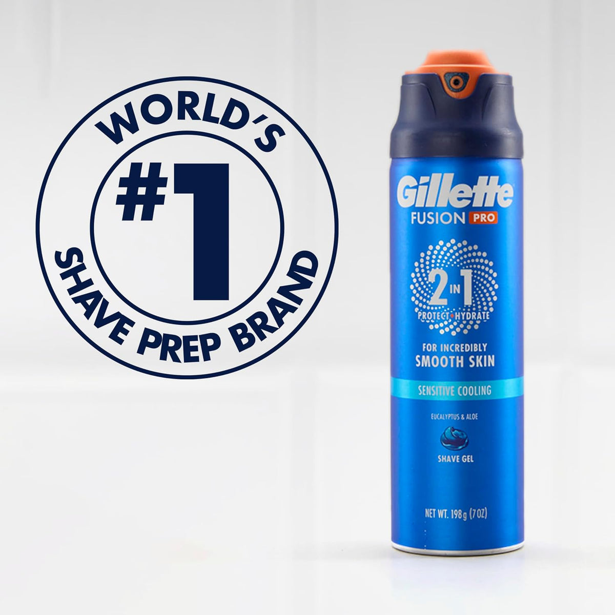 Gillette PRO Shaving Gel For Men Cools To Soothe Skin And Hydrates Facial Hair, TWIN PACK - Total 14oz, ProGlide Sensiti