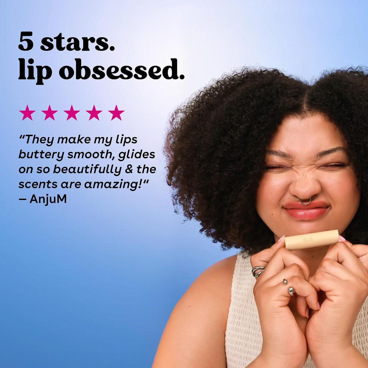 eos 100% Natural & Organic Lip Balm Sticks- Strawberry Sorbet, Vanilla Bean, Sweet Mint & Pomegranate Raspberry, Lip Car