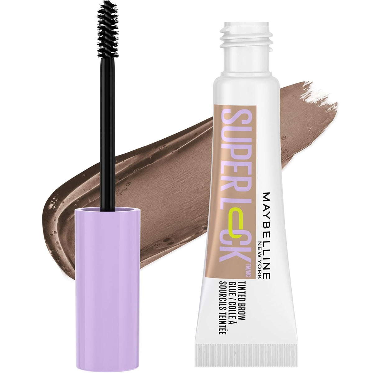 Maybelline Super Lock Brow Glue Eyebrow Gel, Lightweight Brow Gel For Up To 24HR Hold, Clear, 1 Count