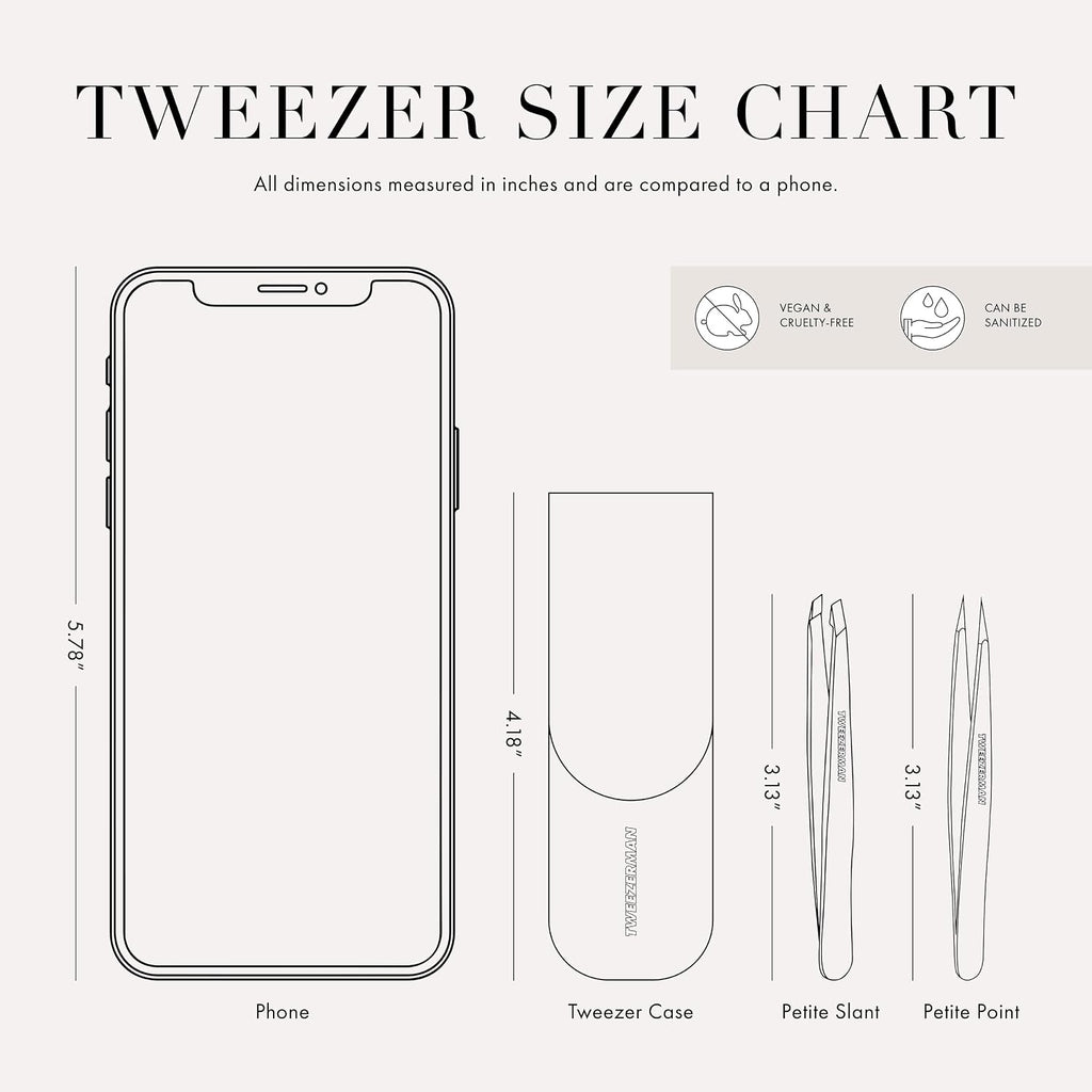 Tweezerman Exclusive Petite Tweeze Set for Eyebrows with Case Tea Rose