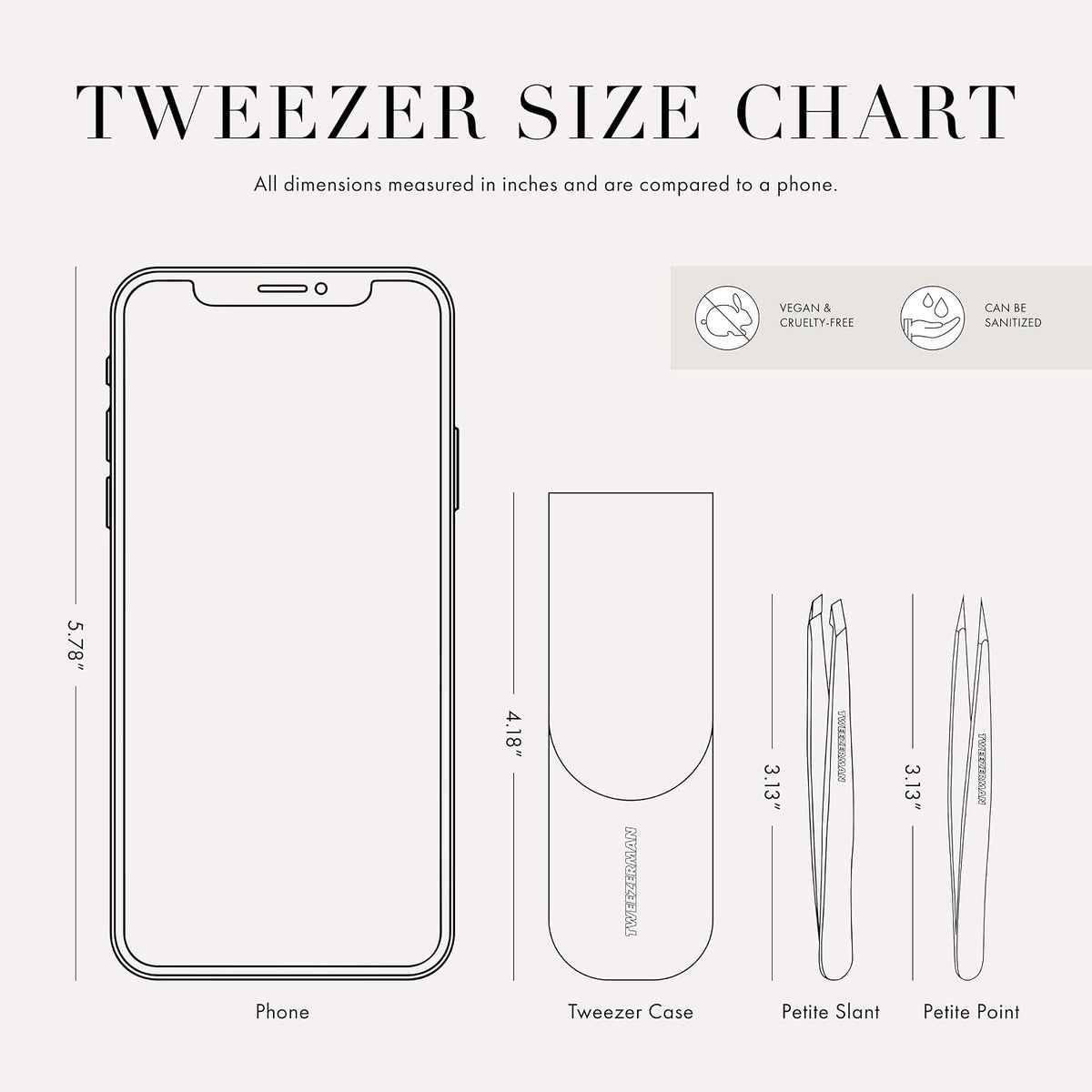 Tweezerman Exclusive Petite Tweeze Set for Eyebrows with Case Tea Rose