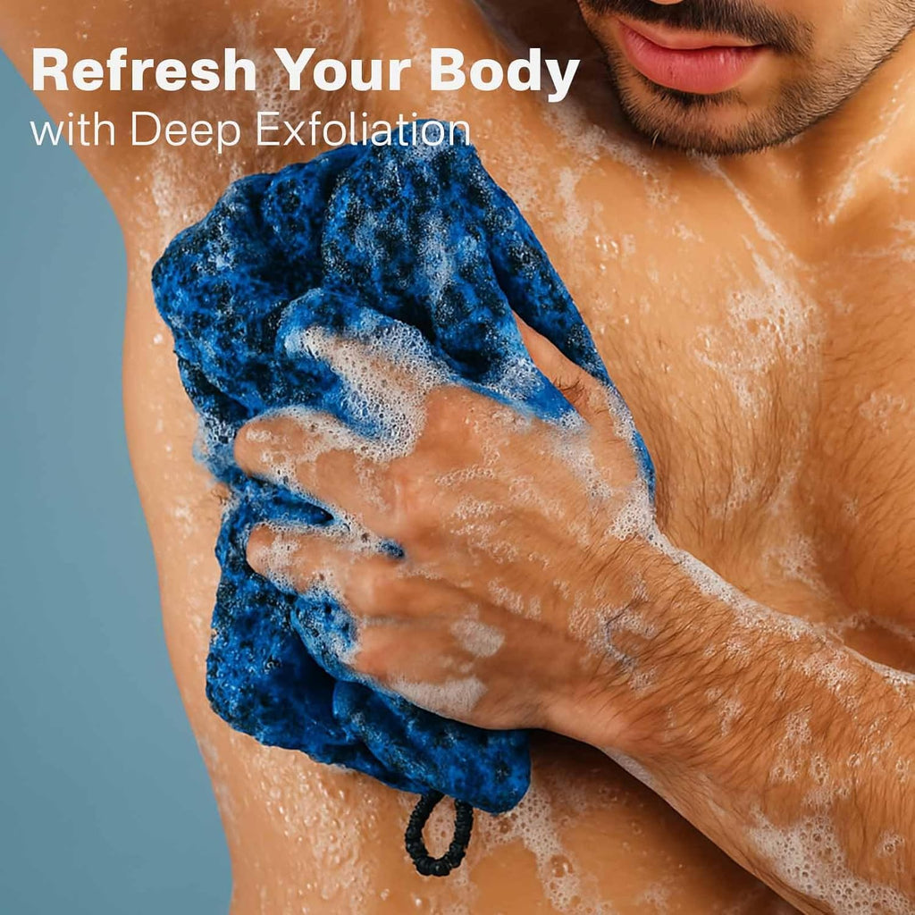 Dual-Textured Exfoliating Washcloth Towel - Back Scrubber for Use in Shower Bath, Exfoliating Body Scrubber Exfoliator, 