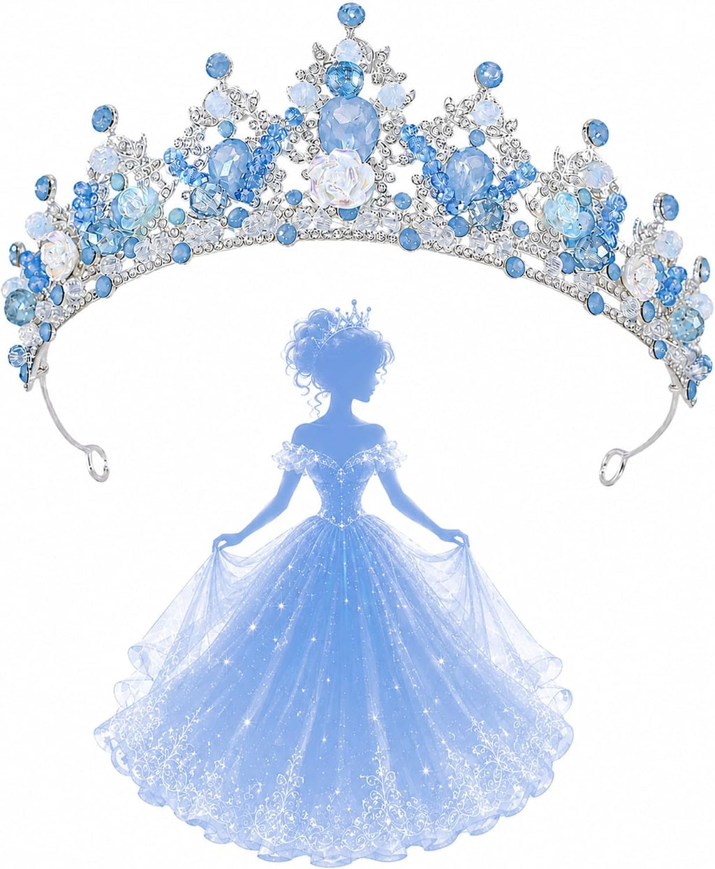 Crystal Crown and Tiara For Women - Rhinestone Headband For Princess Girls,Bridal Hair Accessories For Weddings Birthday