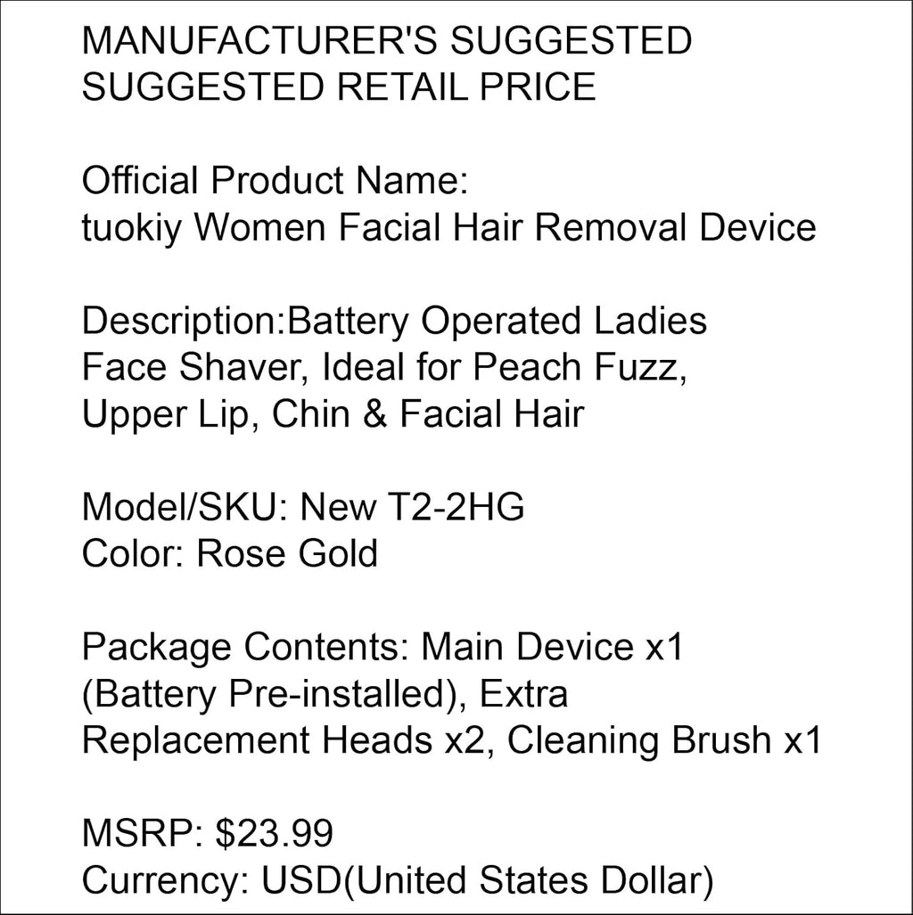 Battery Operated Facial Hair Remover for Women, 2 Replacement Heads