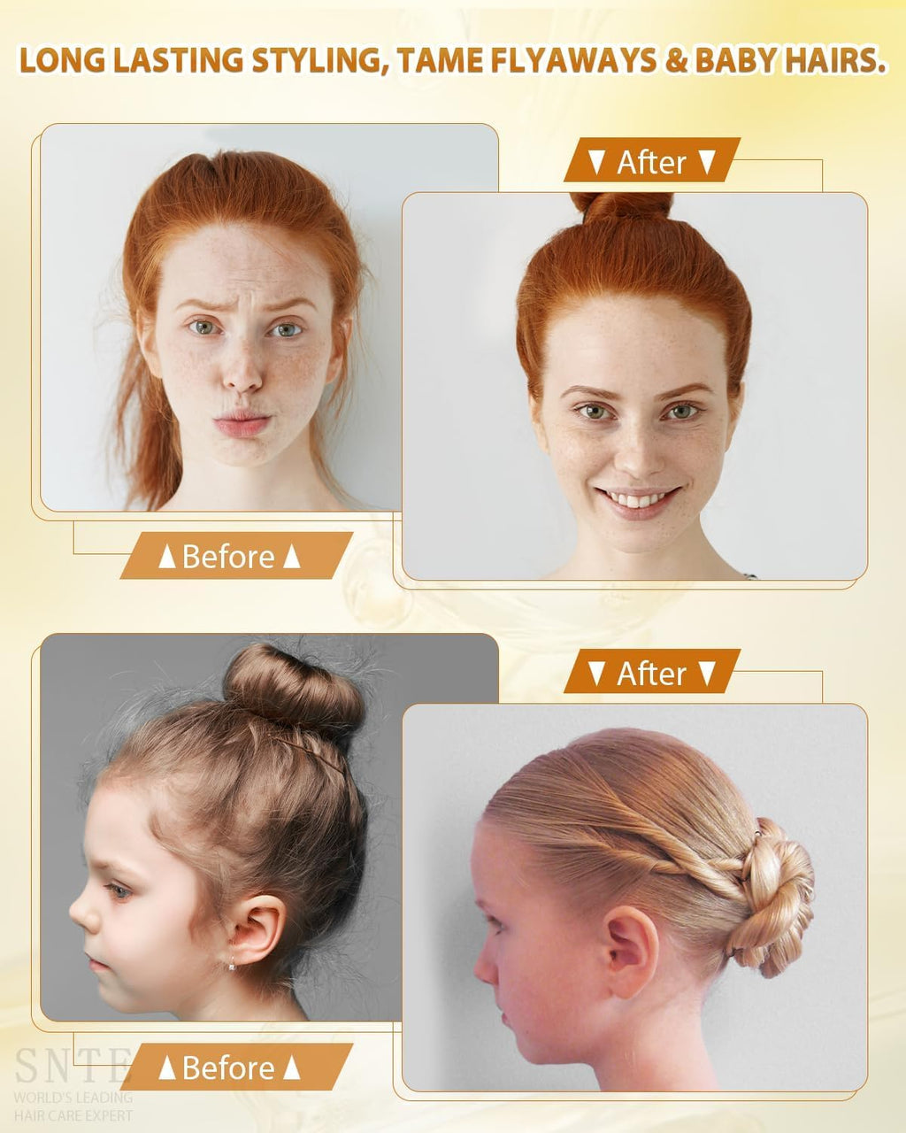Samnyte Hair Wax Stick, Gel Tamer for Flyaways, Nourishing Slick Stick Pomade for Women & Kids, Slick Back & Styling Cre