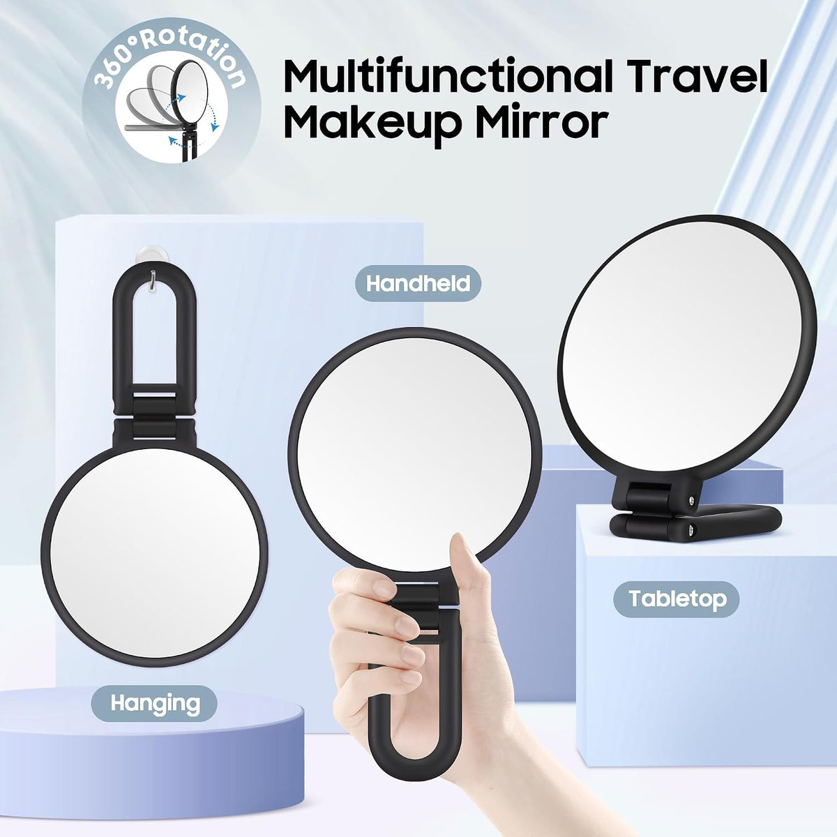 40X Magnifying Mirror, Hand Mirror for Makeup, Double Sided with 40X/1X Magnification, Travel Essential, Portable Foldab