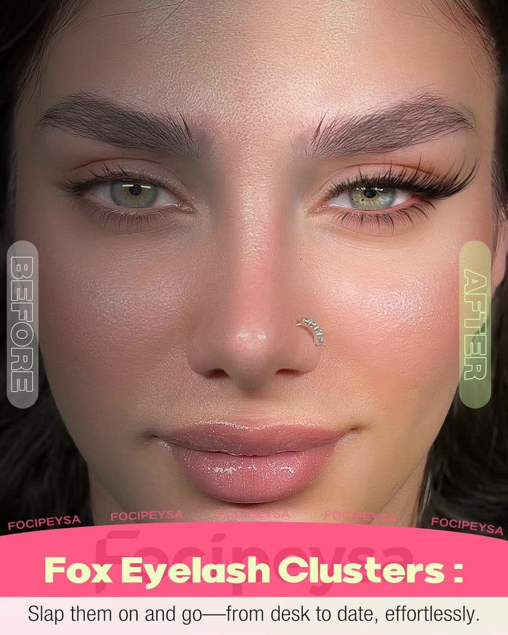 Focipeysa Wispy Lash Clusters Spiky Eyelash Clusters 10-18mm Eyelash Extensions Fox Eye Eyelash Right Left Individual La