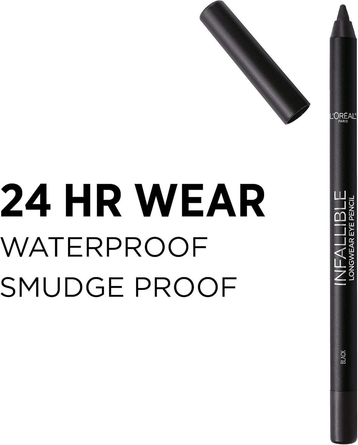 L'Oreal Paris Makeup Infallible Pro-Last Pencil Eyeliner, Waterproof and Smudge-Resistant, Glides on Easily to Create an