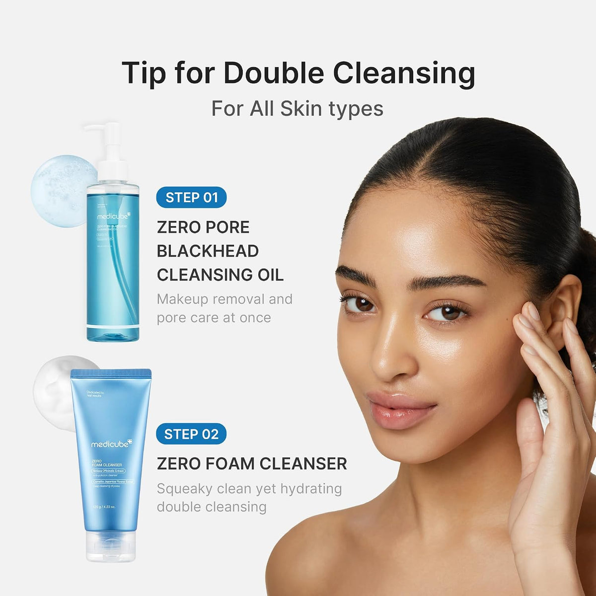 medicube Double Cleansing Duo - Zero Pore Cleansing Oil, Zero Foam Cleanser