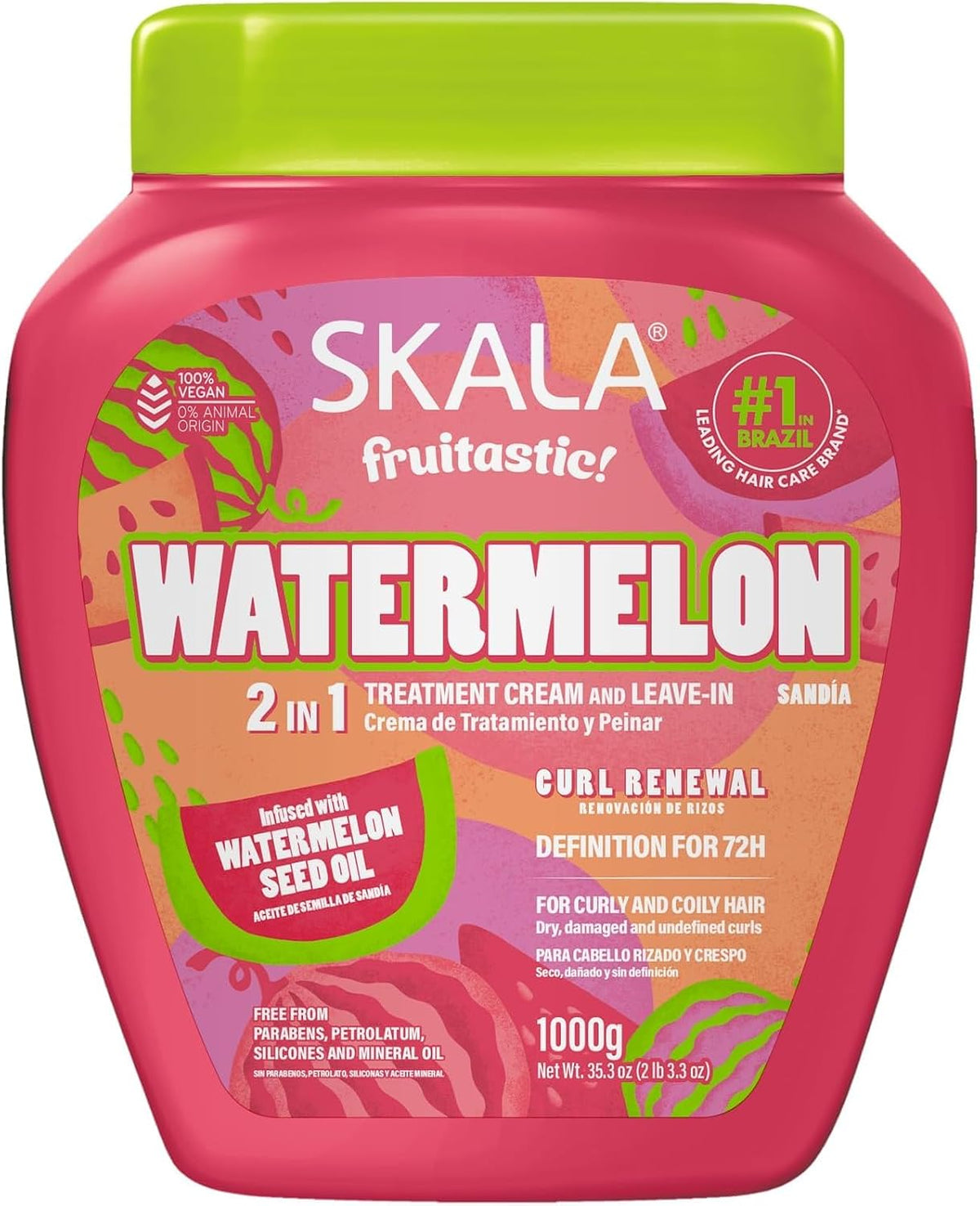 SKALA Fruitastic Watermelon 2-in-1 Treatment Cream for Curly Hair 35.3 Oz