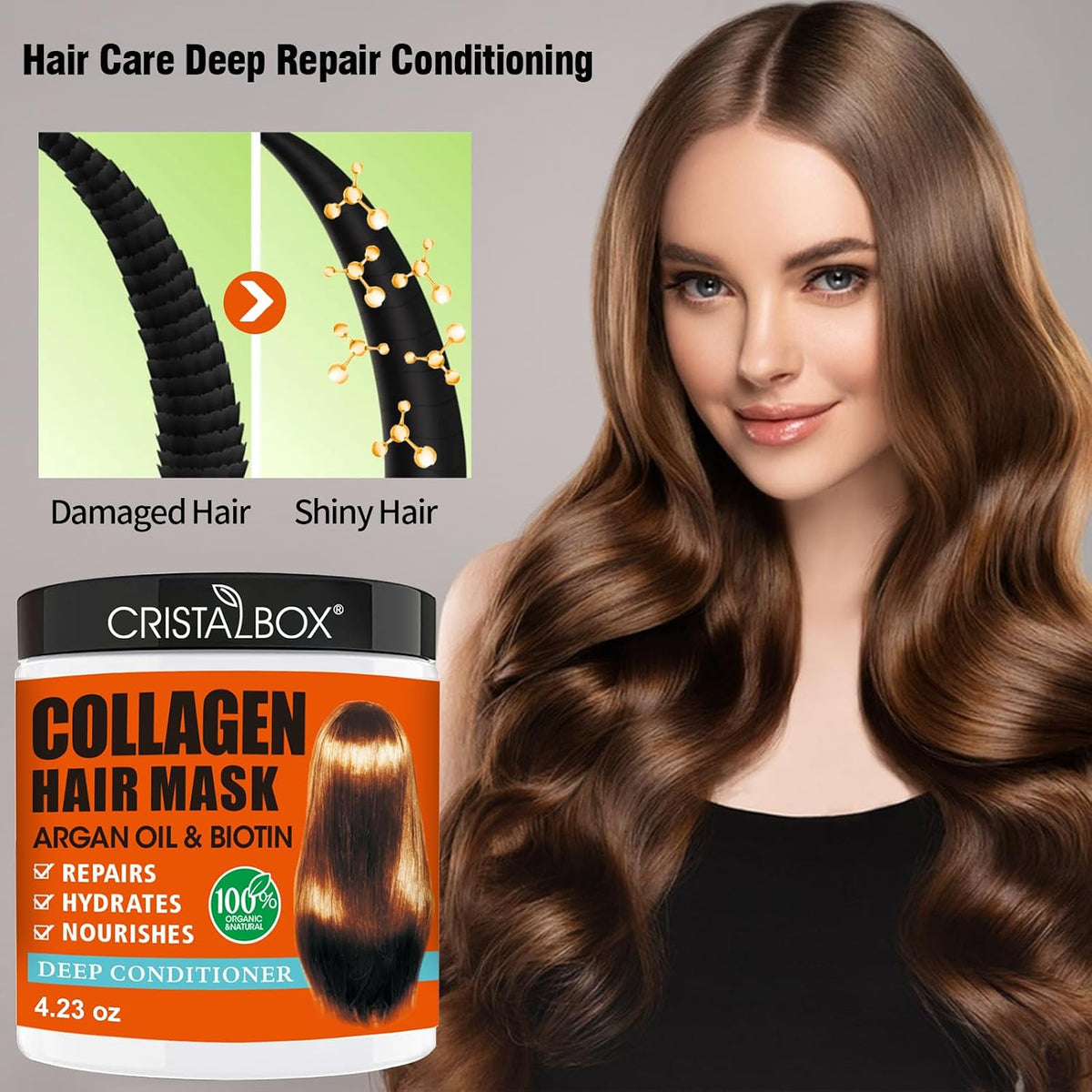 2 Pack Collagen Hair Mask & Keratin Hair Mask,Keratin Hair Treatment,Deep Conditioning Hair Mask for Damaged Hair,Hydrat