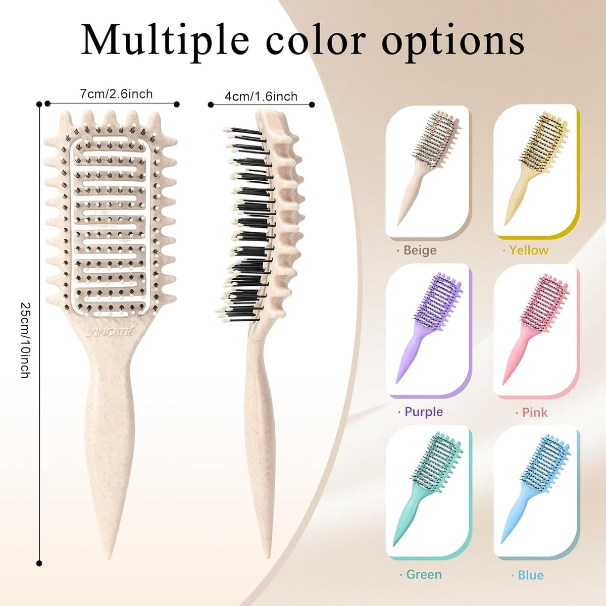 Curl Defining Brush for Curly Hair, Vented Detangling Hair Brush for Wet and Dry Styling, Curved Brush for Shaping and S